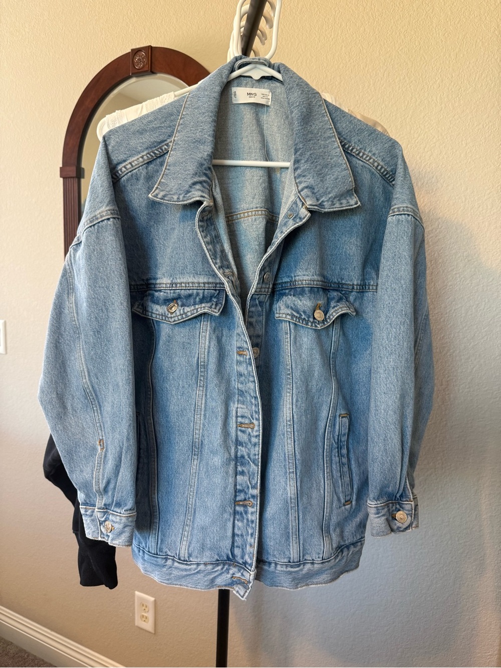 Mango  Light Blue Denim  Oversized Jacket